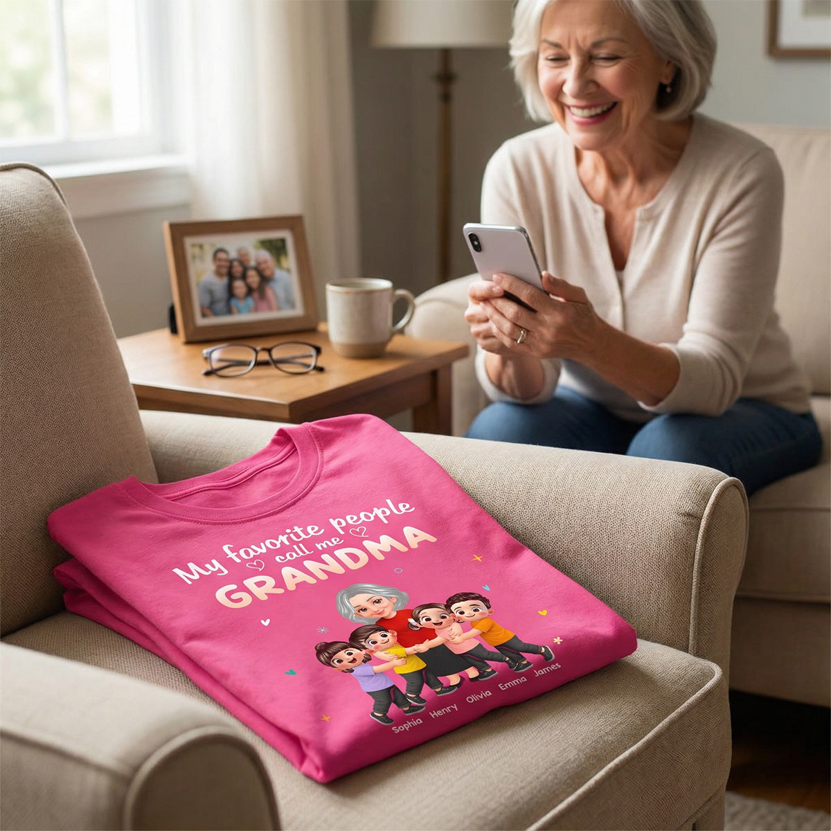 My Favorite People Call Me Grandma Happy Grandma Grandkids - Personalized Shirt - Gift For Grandma