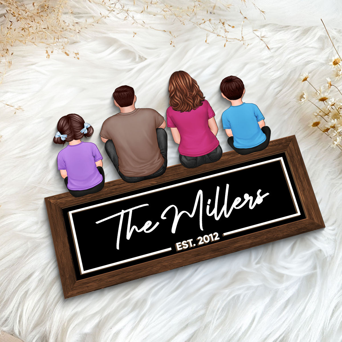Dad's Pride - Family Showcase Wooden Plaque - Father's Day Gift