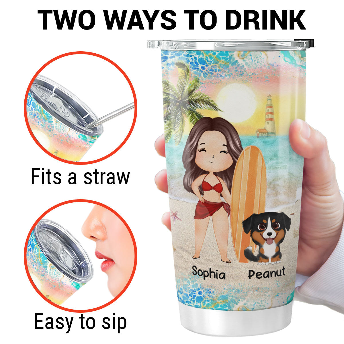 I Am A Simple Girl Dog Cat Mom Summer Personalized Tumbler