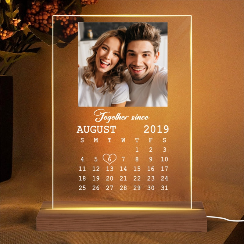 The Best Day Ever Couple Photo Personalized LED Night Light Acrylic LED Lamp