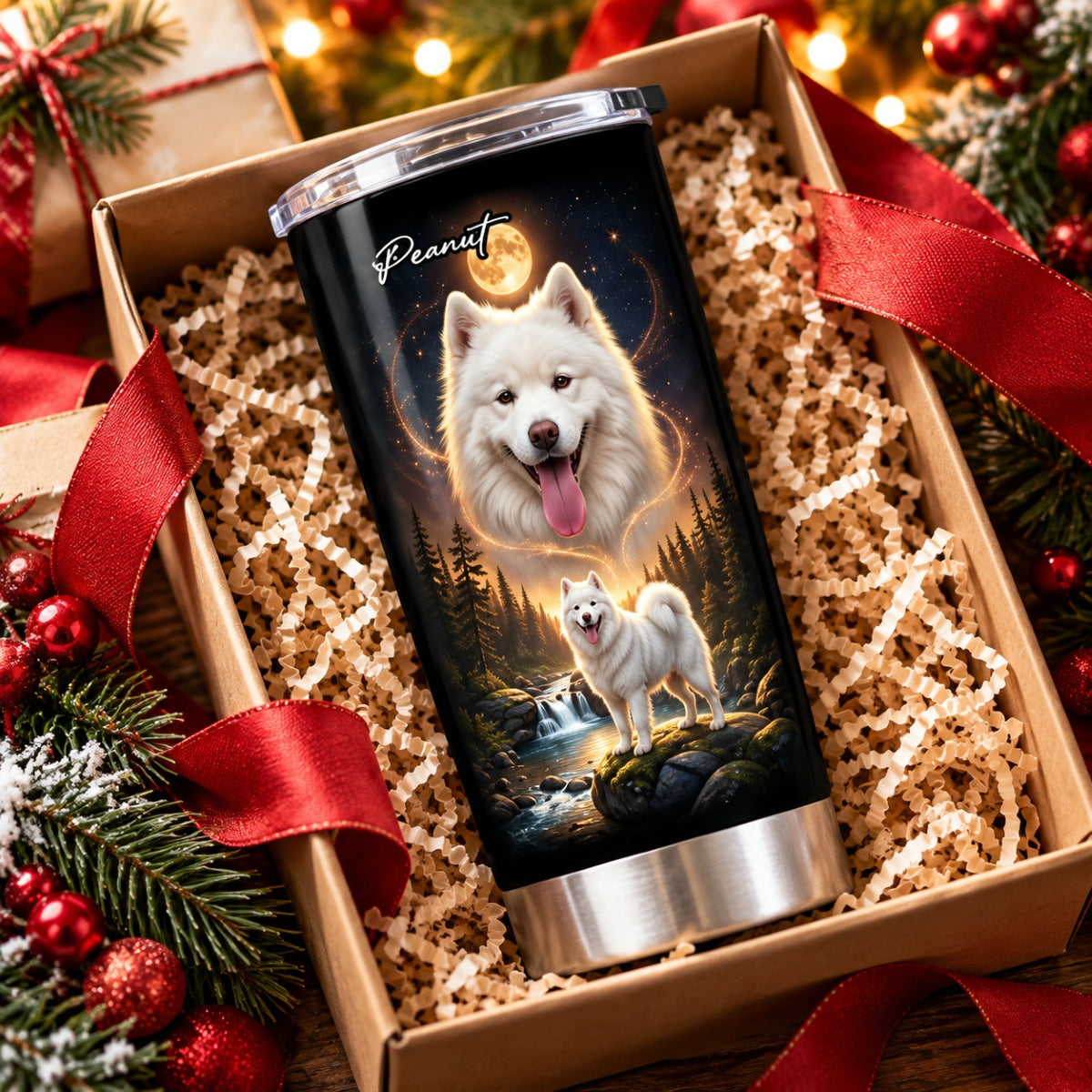 Dog Howling to the Moon - Personalized Tumbler - Gift for Dog, Cat Lovers, Pet Memorial Gift