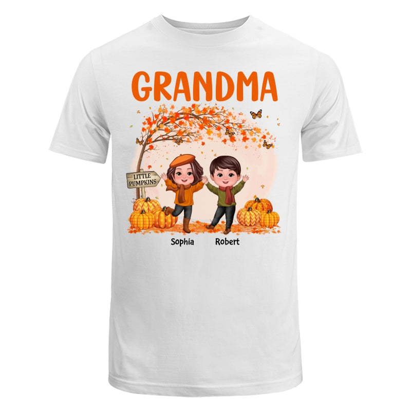 Fall Season Happy Doll Kids Under Tree Personalized Shirt