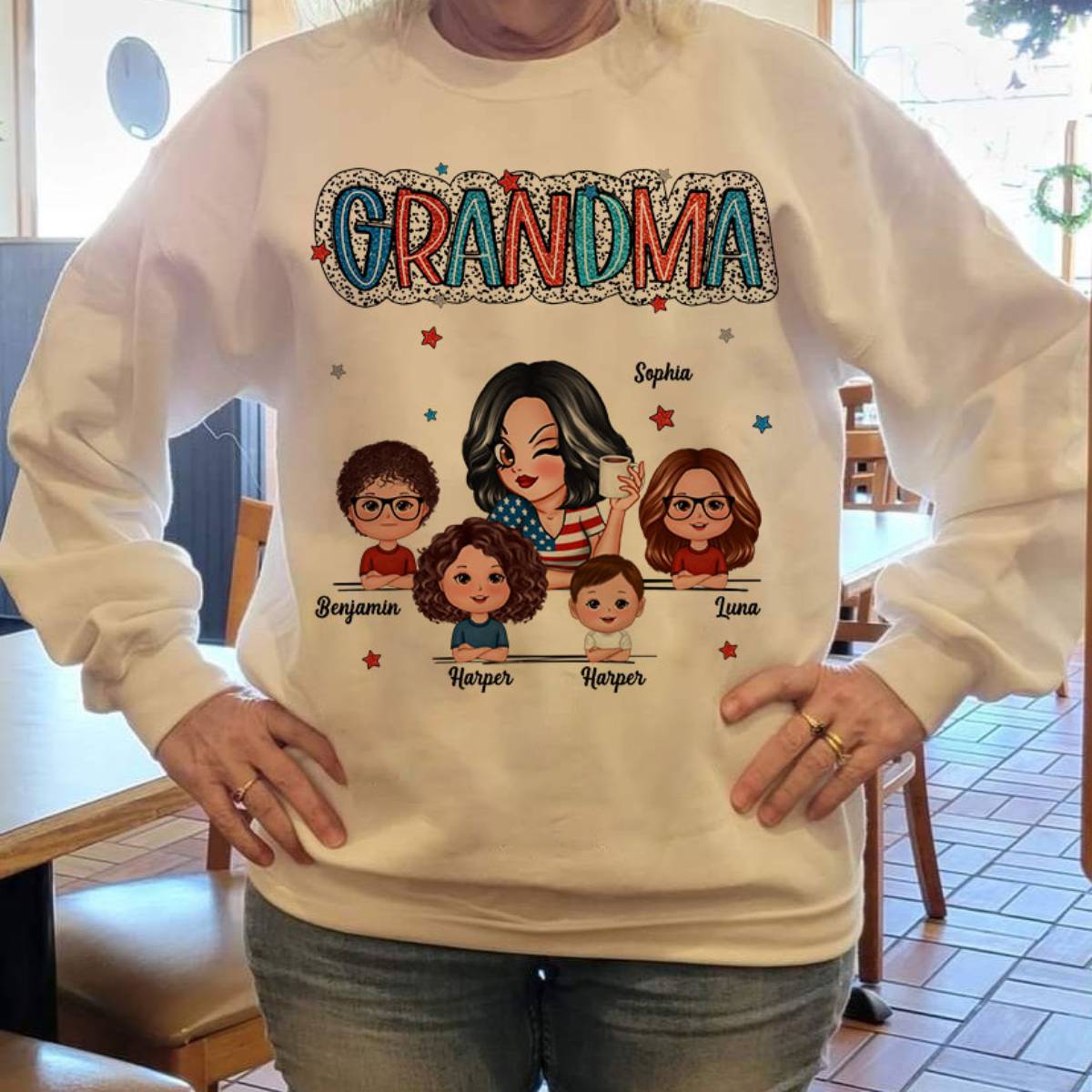 4th Of July Grandma And Grandkids Personalized Shirt, America Independence Day