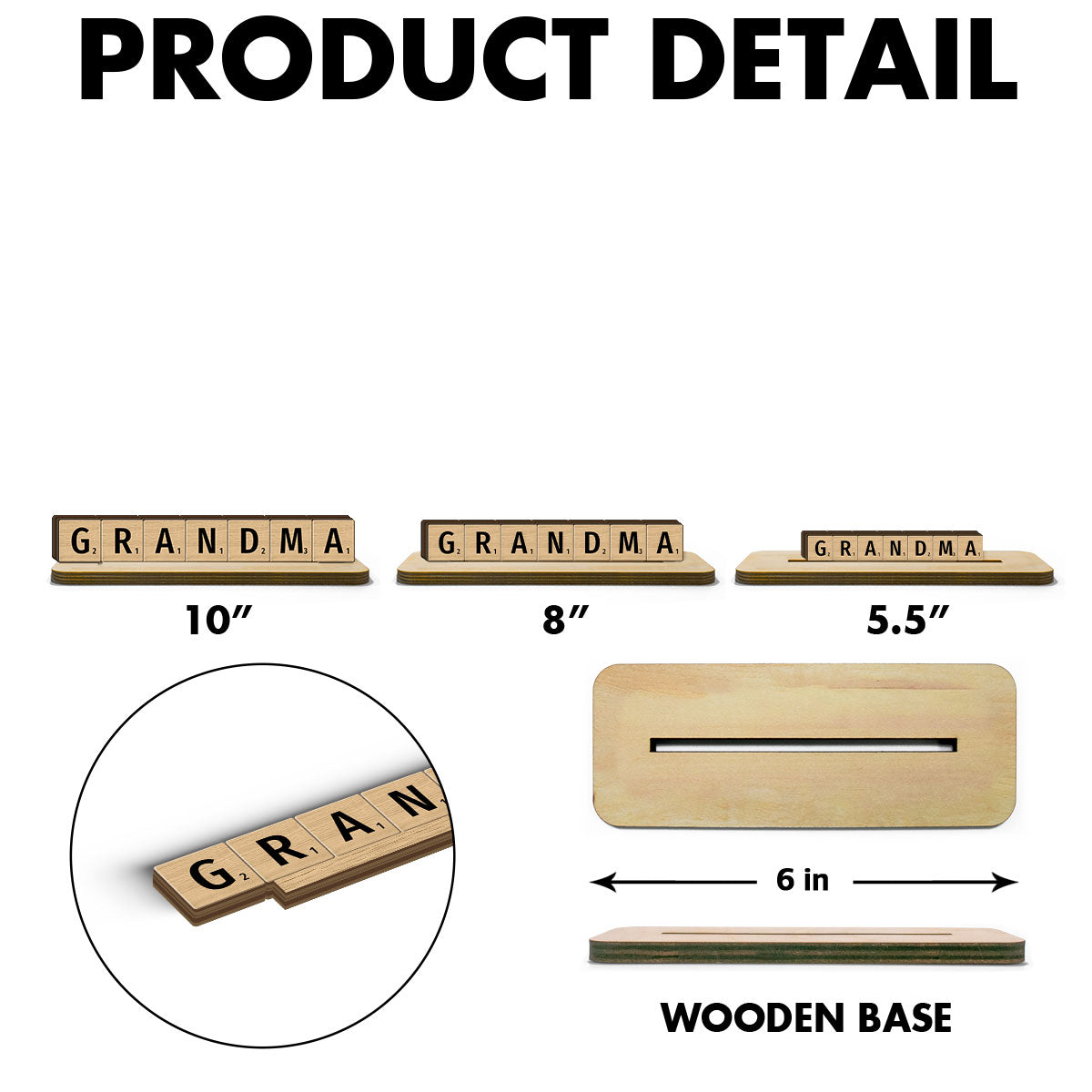Puzzle Word Personalized Wooden Office Table Place Name