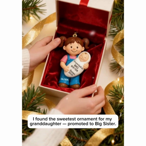 Promoted To Big Sister Big Brother Personalized Acrylic Ornament, New Big Brother, New Big Sister Gift