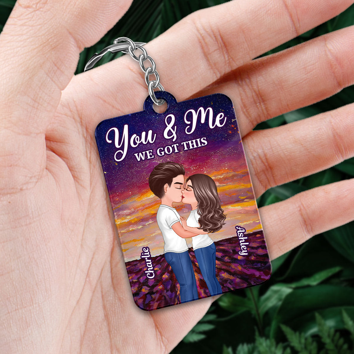 Doll Couple Kissing In Breaking Dawn Favorite Song QR Code Personalized Acrylic Keychain