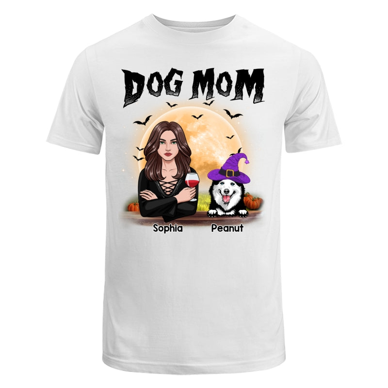 Dog Mom Halloween Girl Vector Personalized Shirt