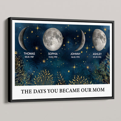 Beautiful Night Sky Custom Birth Moon Phase The Day You Became Our Mom Personalized Poster, Gift