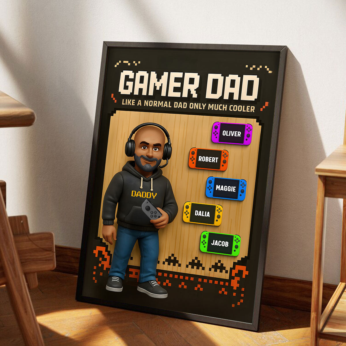 Gamer Dad Cooler Personalized Poster, Father's Day gift for Gamer Dad, Gift for Husband
