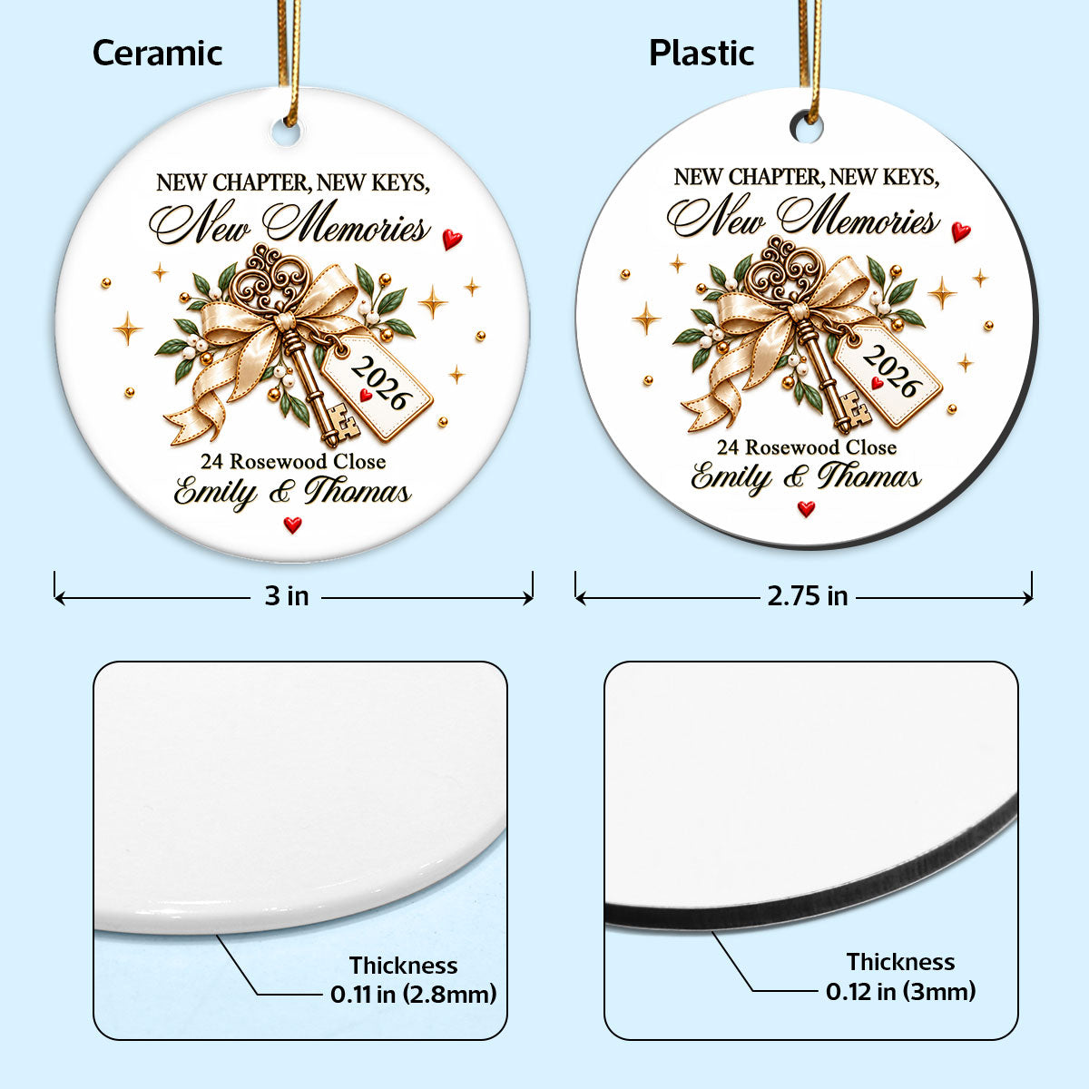 Trending New Home - Personalized Ceramic Ornament - New House Congratulations, Christmas Keepsake For Friends, Family