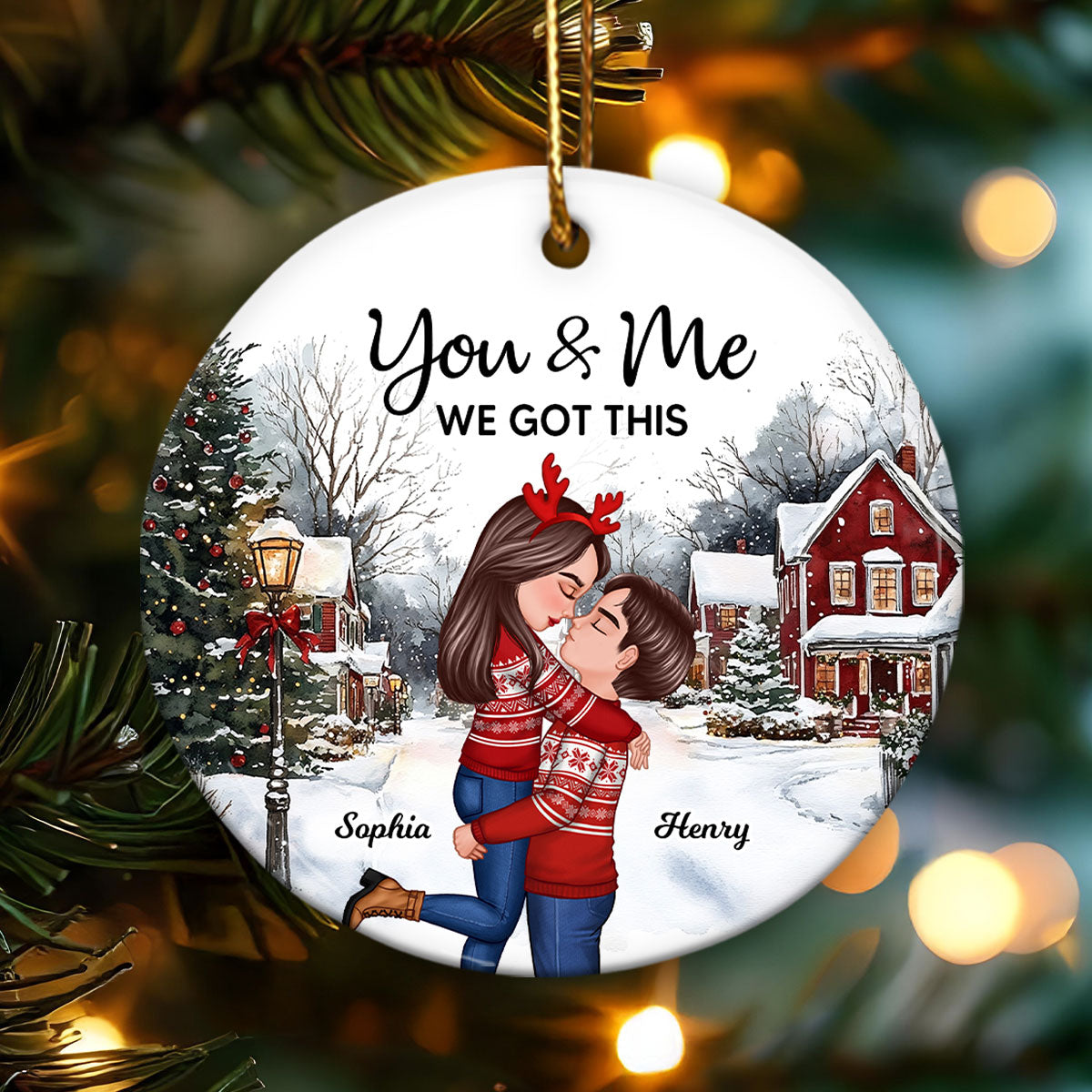 Couple You And Me We Got This Winter Scenes Personalized Ceramic Ornament
