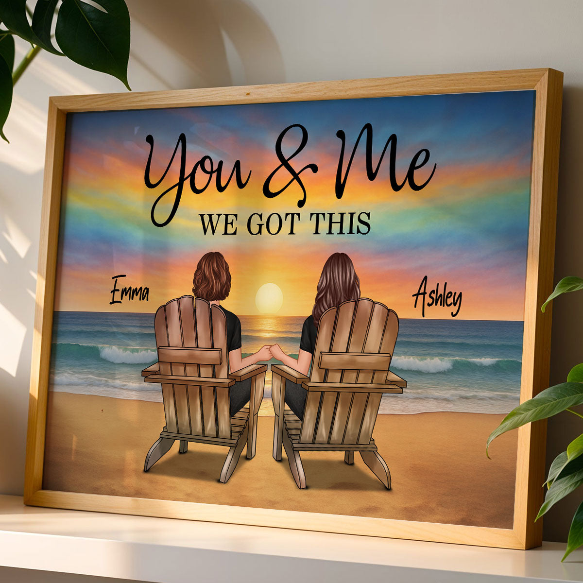 LGBT Couple Beach Landscape Pride Month Personalized Poster