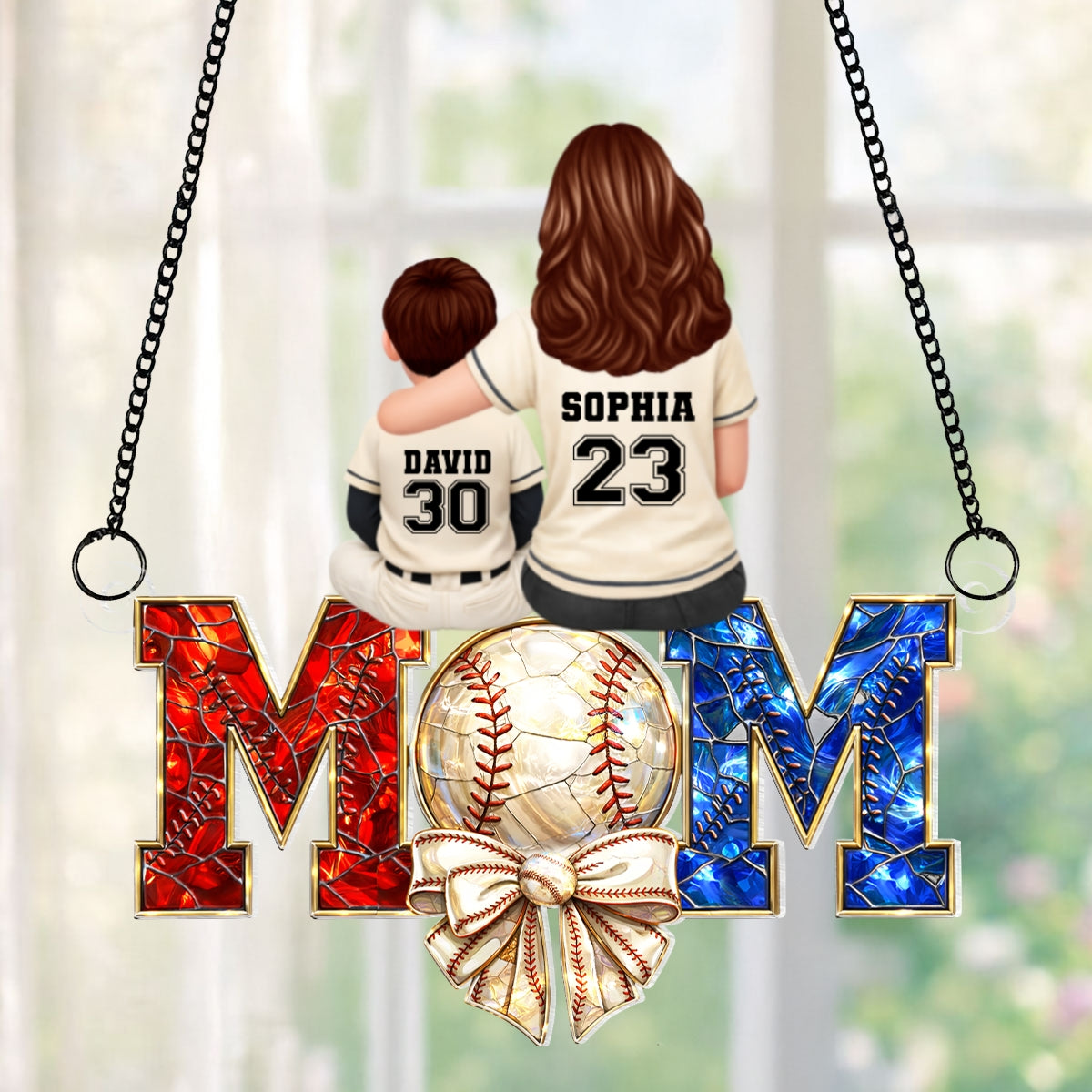 Baseball Mom - Personalized Acrylic Suncatcher - Mother's Day Gift for Mom, Wife