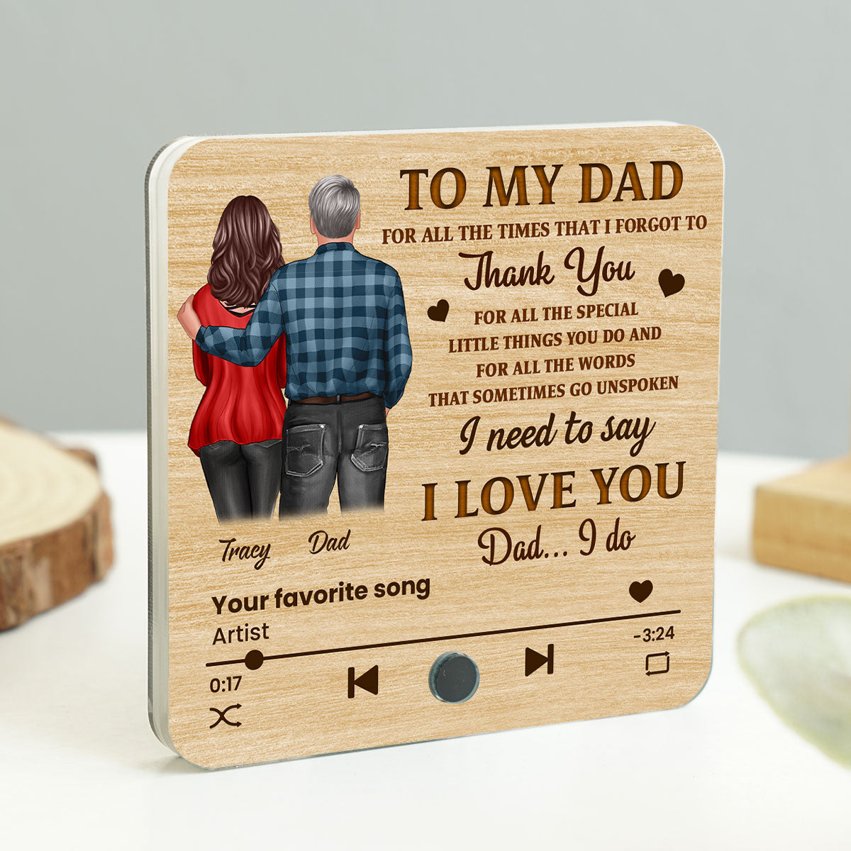 To My Dad Our Song Gift From Daughter Son Personalized Music Fridge Magnet, Birthday Gift, Father's Day or Just Because Gift