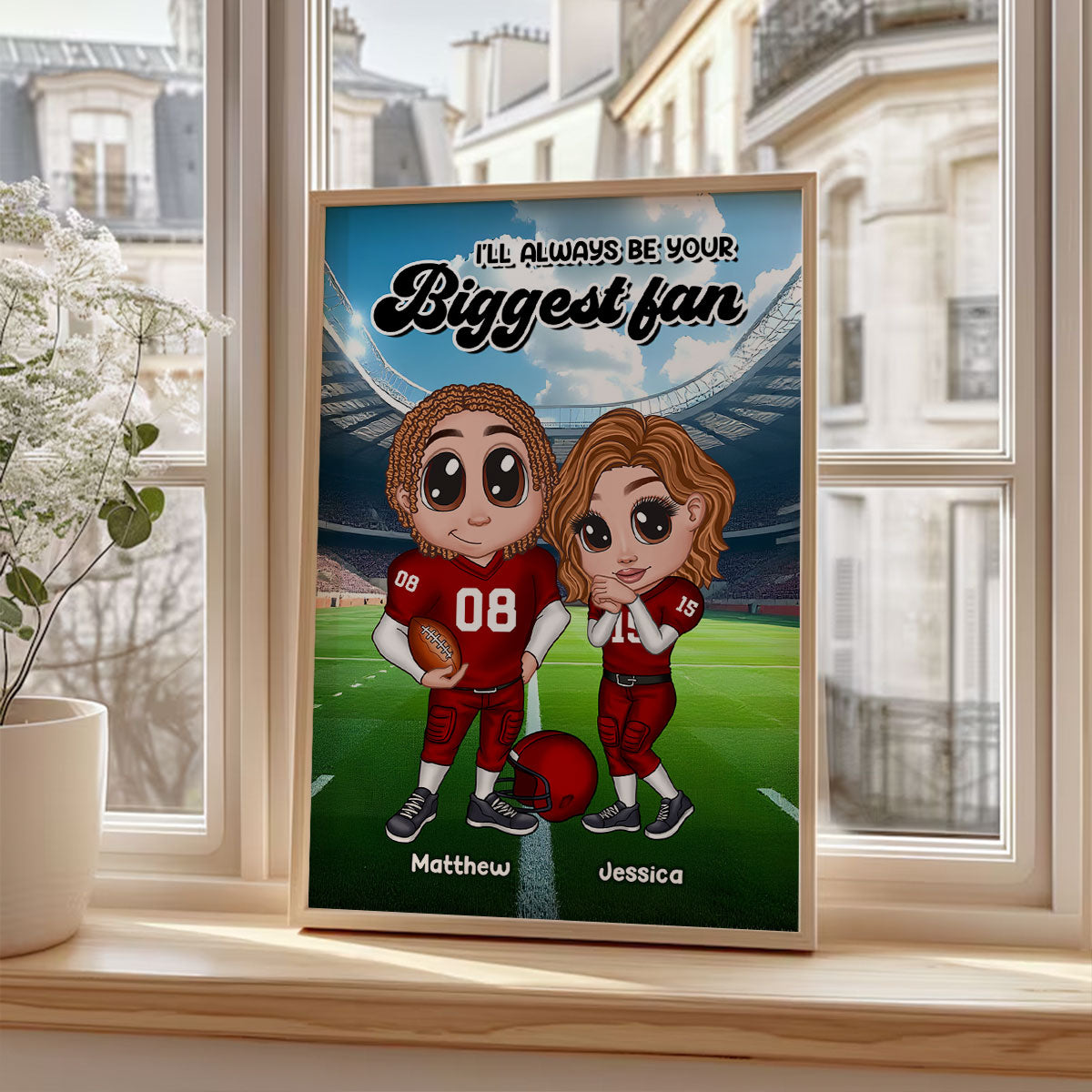 American Football Couple Y2K Style Personalized Poster,  Gift For Couples