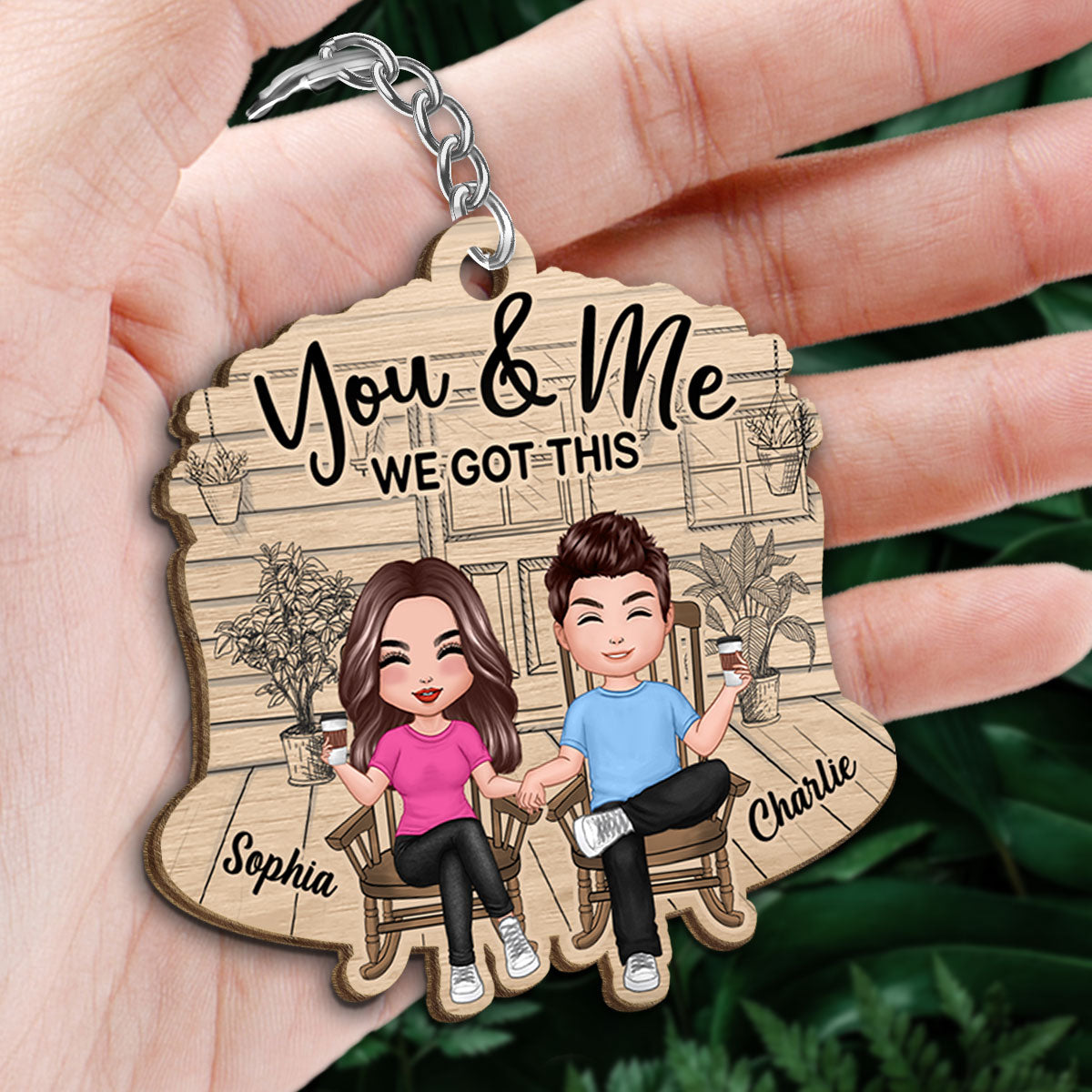 Couple We Got This Personalized Wooden Keychain