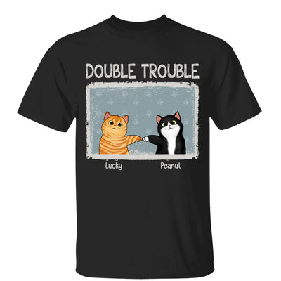 Double Trouble Drizzle Color Frame Fluffy Cat Personalized Shirt
