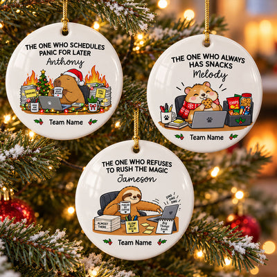 Funny Office Character Workplace Identity - Personalized Ceramic Ornament - Funny Gift For Coworkers, Colleagues, Secret Santa Gift
