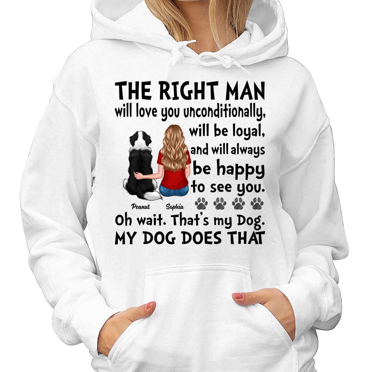 The Right Man Love You Unconditionally Gift For Dog Cat Lovers Personalized Shirt