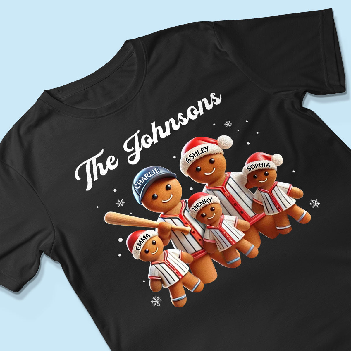 Baseball Gingerbread Family Sport Lover Christmas Matching Personalized Shirt