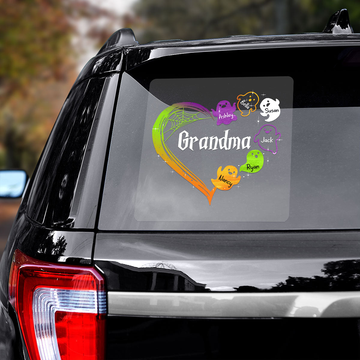 Grandma Boo Crew Heart Halloween Personalized Decal, Halloween Decor