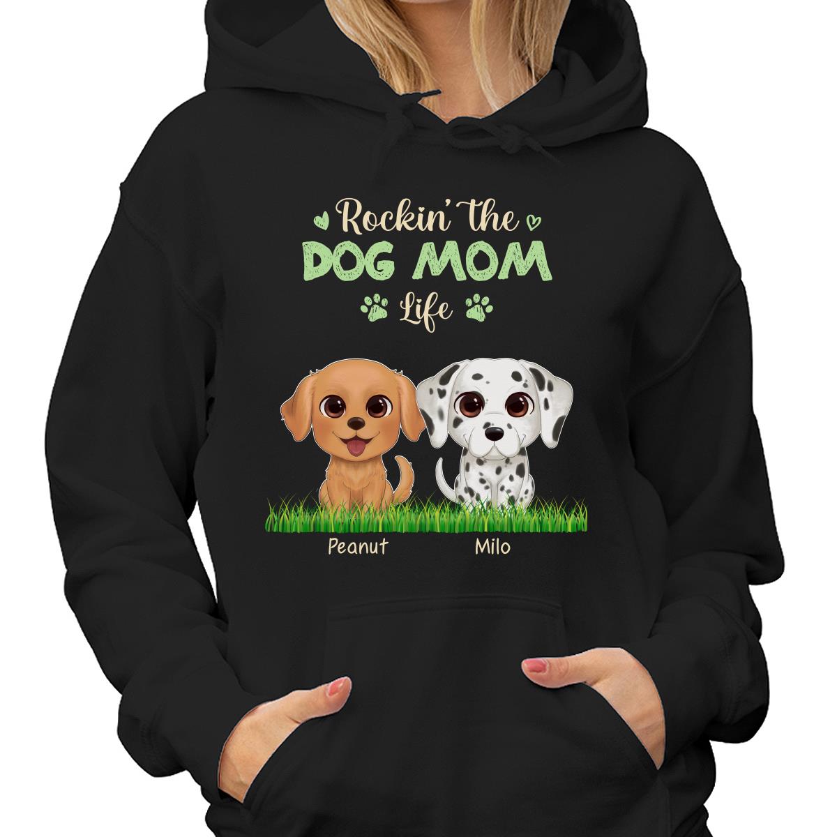 Watercolor Cute Dogs Rockin‘ The Dog Mom Life Personalized Shirt