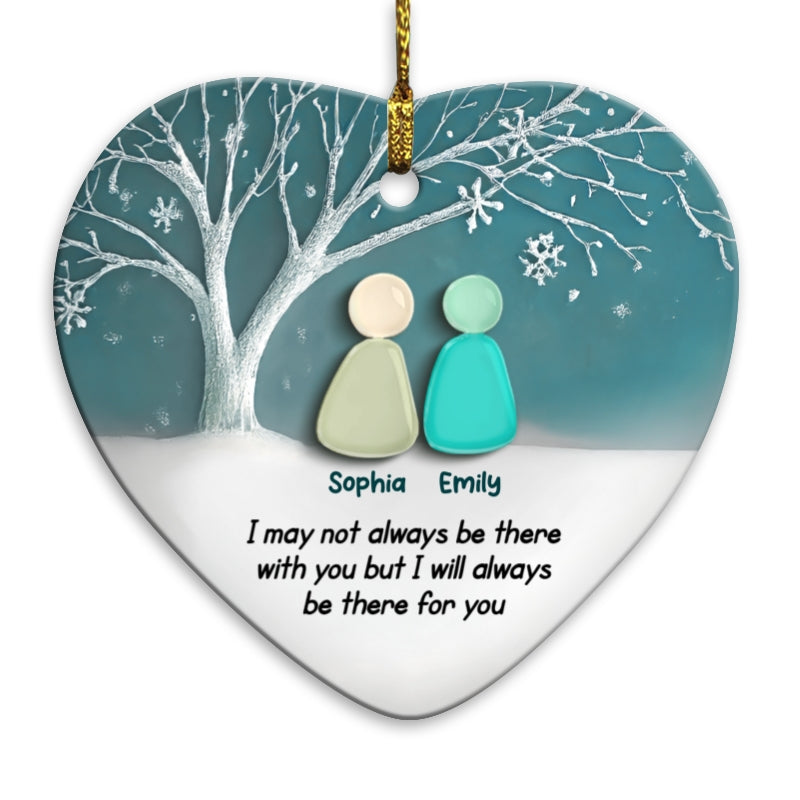 2D Sea Glass Effect Besties Forever - Personalized Ceramic Ornament - Friendship Gift, Christmas Gift For Best Friends