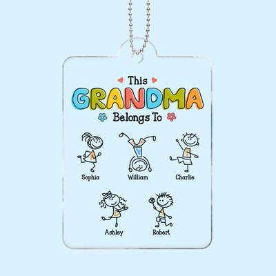 This Grandma Belongs To Drawing Personalized Acrylic Car Hanger