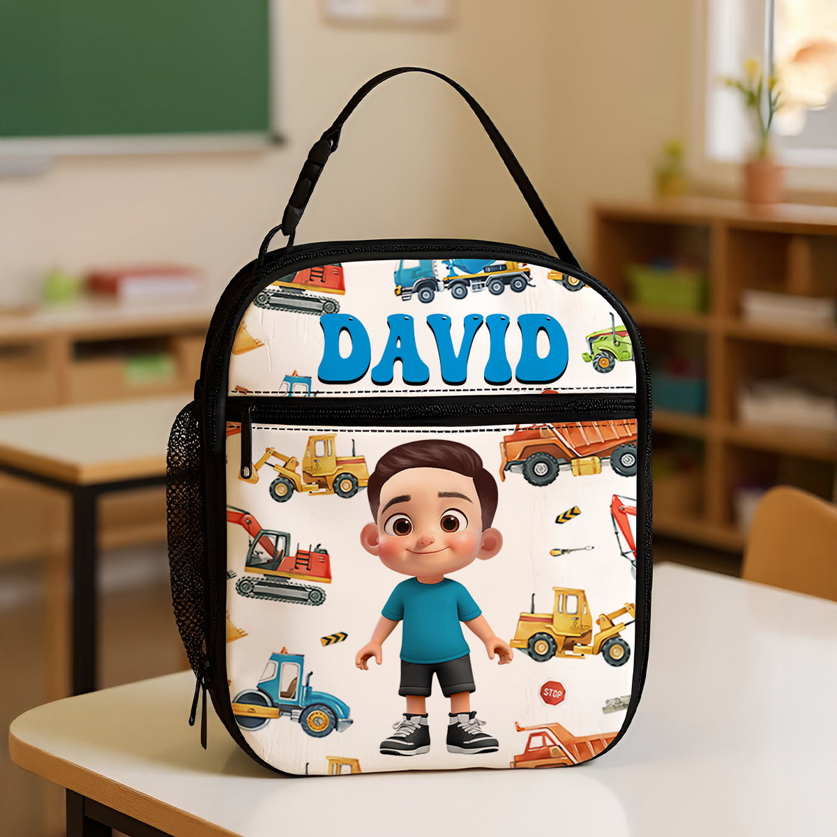 Cute Kid Dinosaurs Cars Astronaut Unicorn Mermaid Personalized Insulated Kid Lunch Bag, Back To School gift