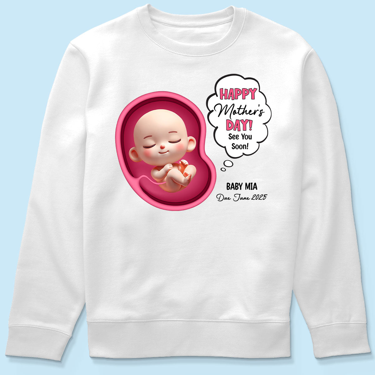 Happy Mother's Day Mommy See You Soon From Baby Personalized Shirt, Custom Pregnancy Reveal Shirt, Gift For Expecting Moms