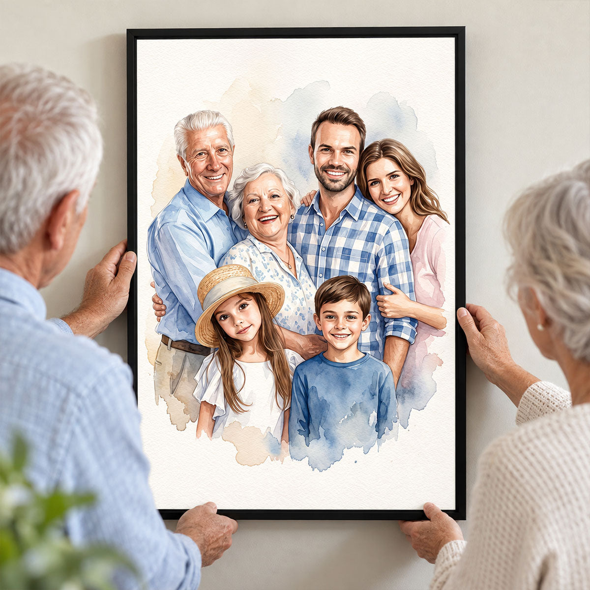 Add Deceased Loved One to Photo, Merge Multiple Pictures - Personalized Poster - Custom Family Memorial Portrait, Sympathy Gift