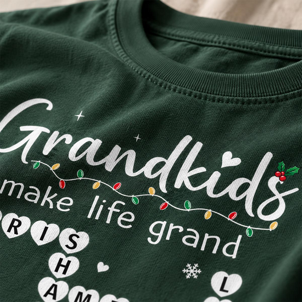 Grandkids Make Life Grand Crossword Puzzle Art - Personalized Shirt - Christmas Gift For Grandma