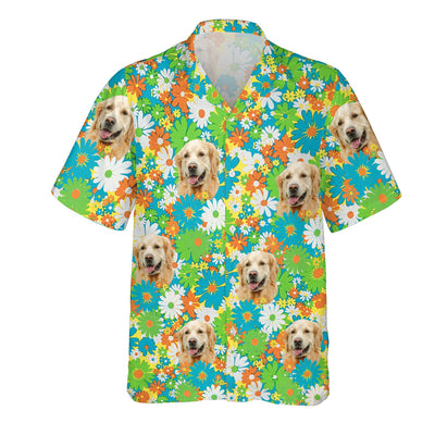 Floral Tropical Pattern Custom Dog Cat Face Personalized Hawaiian Shirt