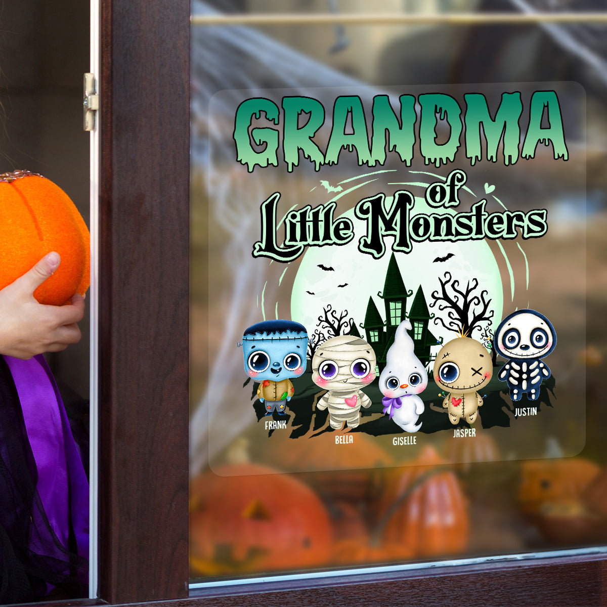 Grandma Of These Little Monsters Personalized Decal, Halloween Decor