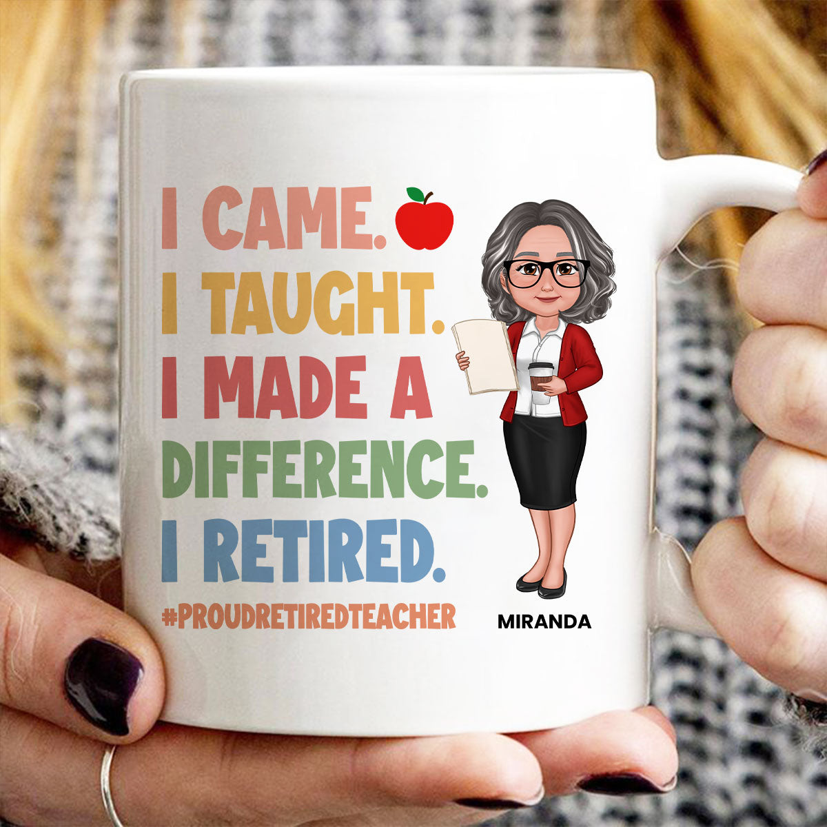 Proud Retired Teacher Personalized Mug, Retirement gift
