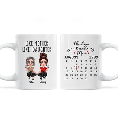 Doll Women Sitting Like Mother Like Daughter Calendar Mother‘s Day Gift Personalized Mug