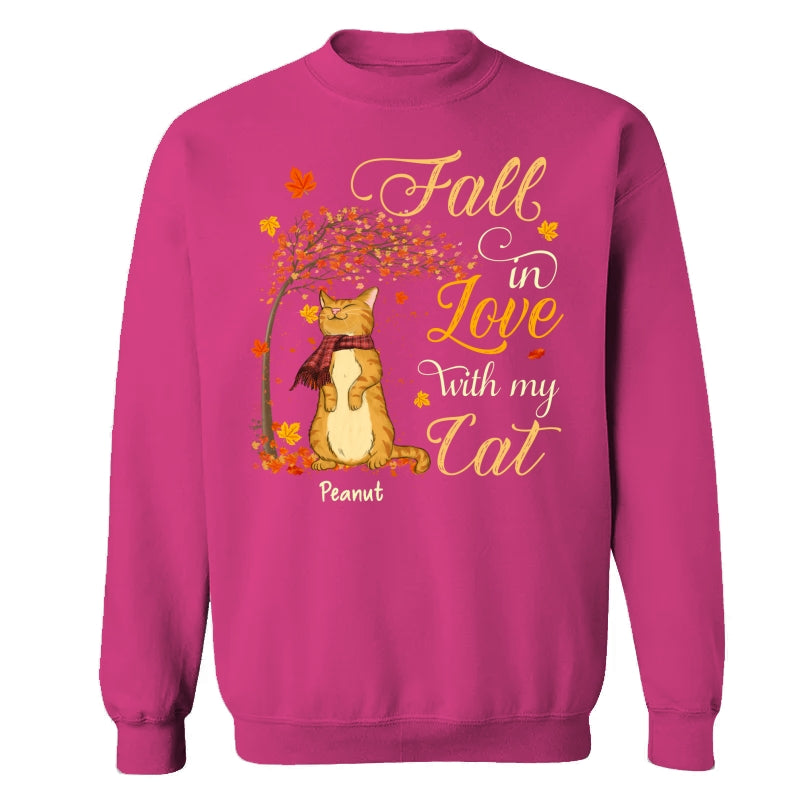Fall In Love With My Cats Fall Season Personalized Shirt
