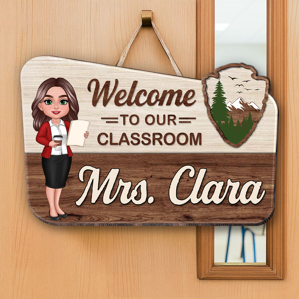 Welcome Classroom Let Adventure Begin Personalized Wood Sign, Back To School gift, Classroom Decor
