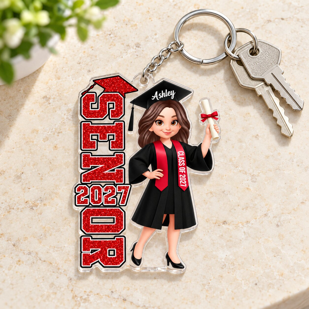 Trending Senior 2026 2027 - Personalized Acrylic Keychain - Christmas Gift For Seniors, Daughter, Son, Granddaughters, Grandsons