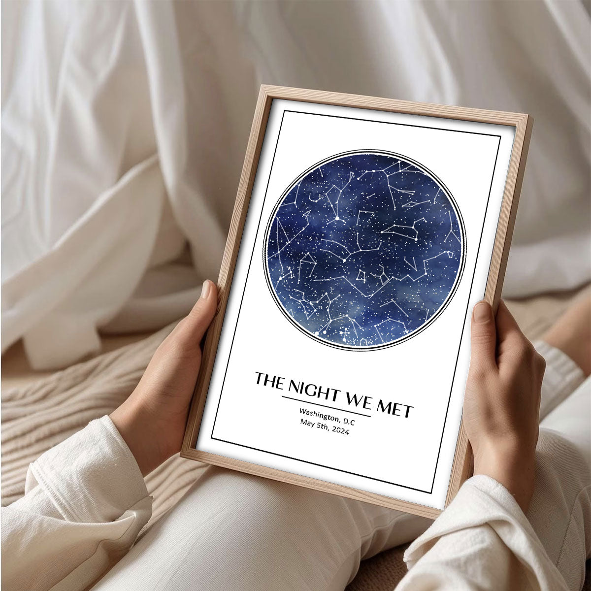 Custom Star Map Night Sky Poster to Capture the Precious Moment, The Night We Met Couple Anniversary Gift, Wedding Gift, Constellation Print, Real Astronomical Data
