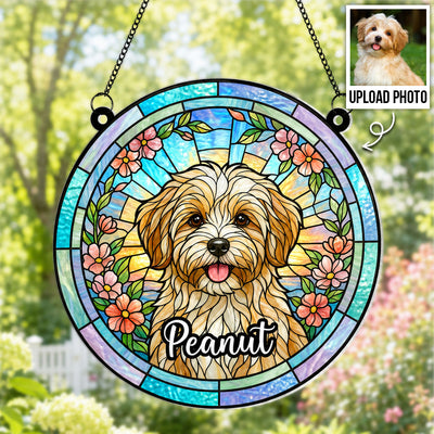 Dog Cat Portrait Custom Photo - Personalized Acrylic Window Hanging - Memorial Gift