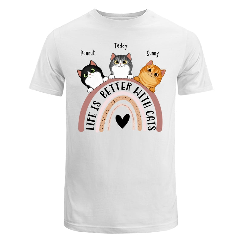 Life Is Better With Cats Boho Rainbow Personalized Shirt