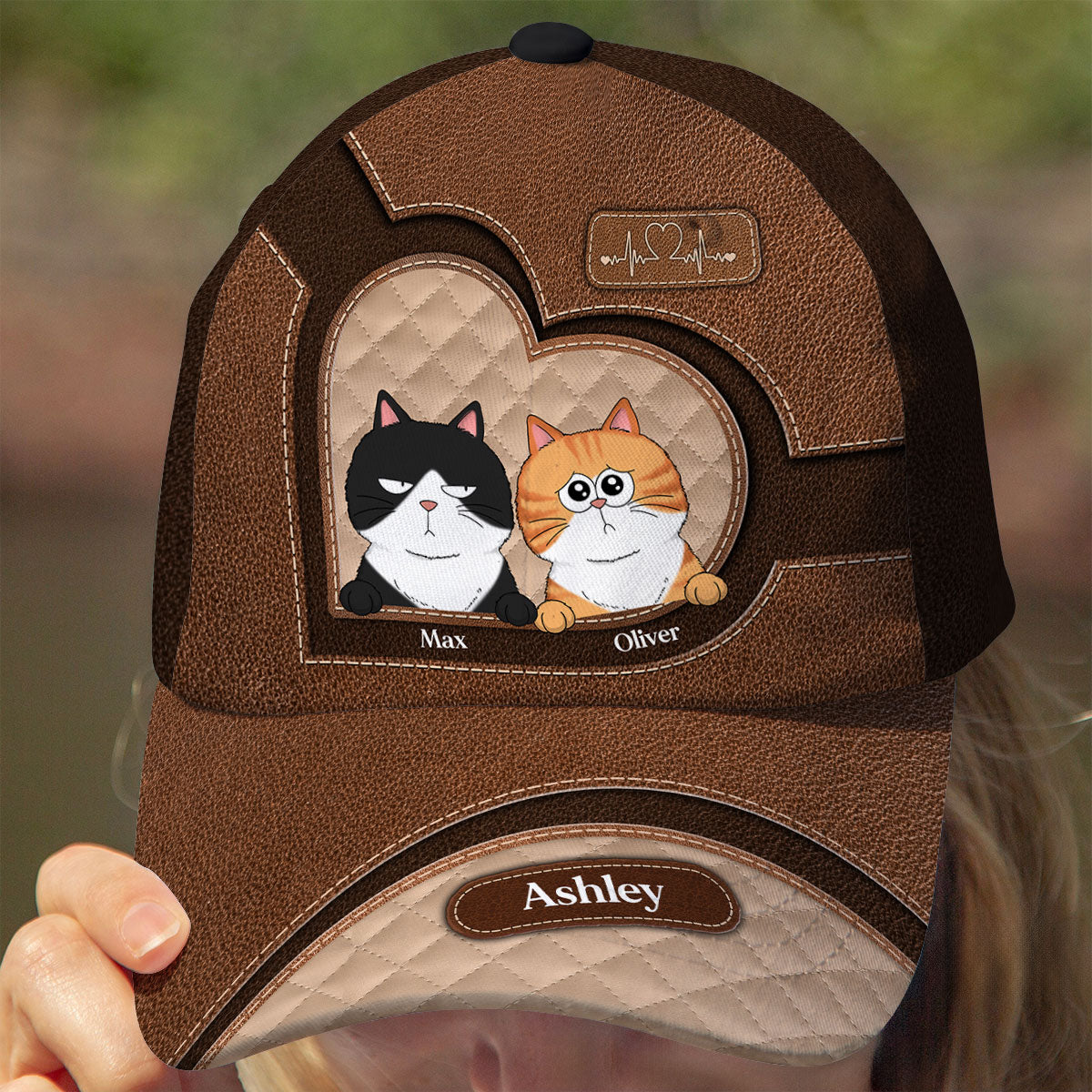 Peeking Cats Personalized Classic Cap, Gift For Cat Dad, Cat Mom