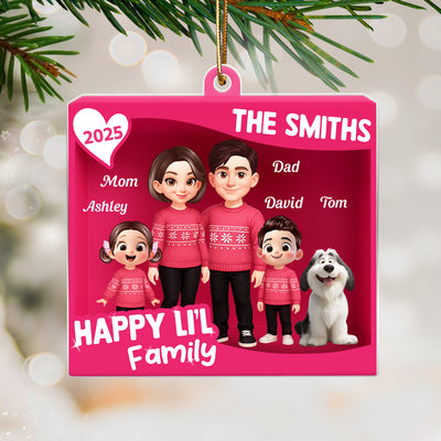 Family 3D Action Figure Toy Box - Personalized Acrylic Ornament - Christmas Gift For Family, Husband, Wife