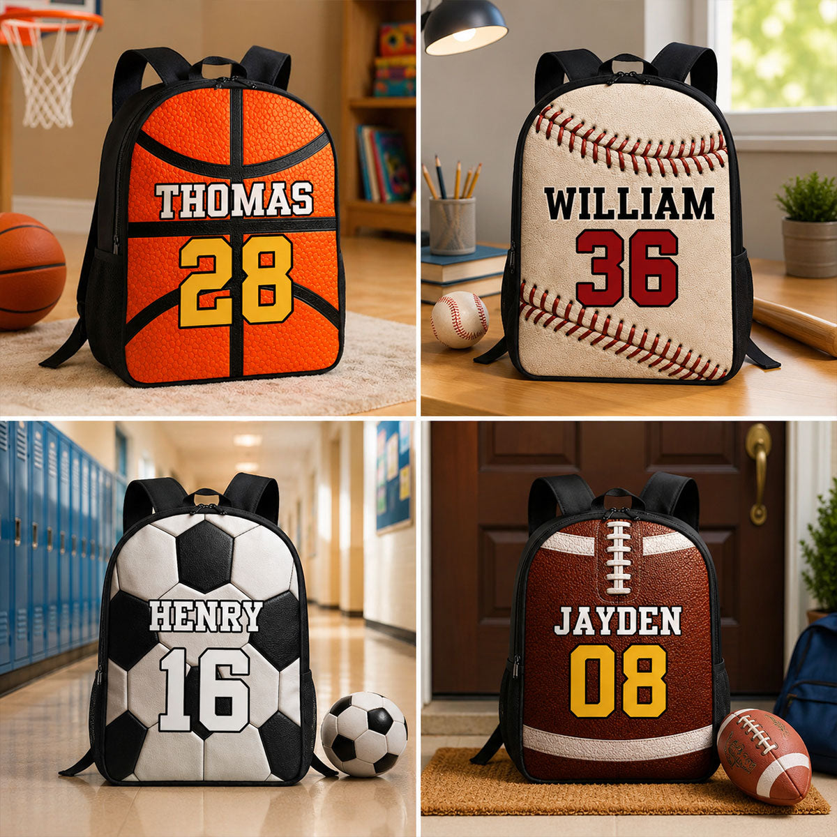 Trending Balls for Boys Girls - Personalized Backpack - Back to School Backpack for Kids