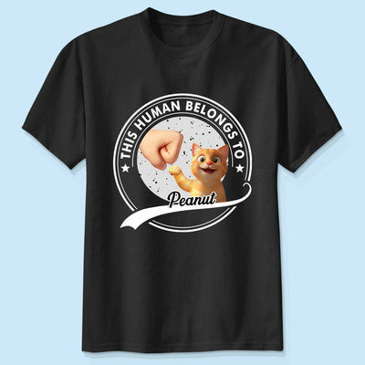 This Human Belongs To Cats Personalized Shirt, Gift for Cat Dads