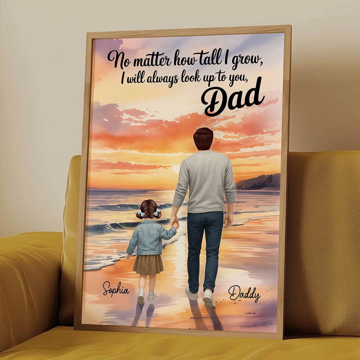 I Will Always Look up to You Dad Personalized Poster, Father's Day Gift for Dad
