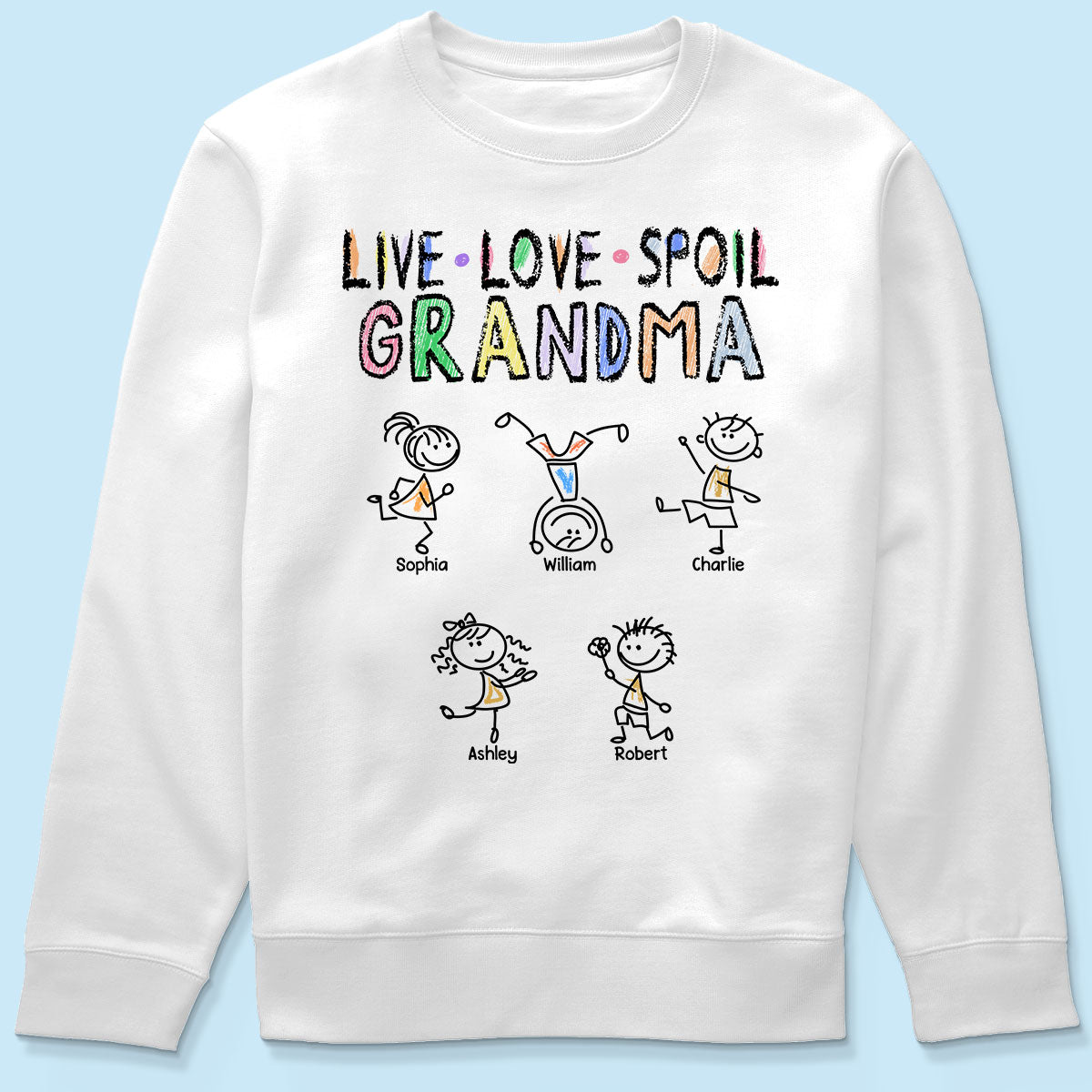 Crayon Live Love Spoil Grandma Of Drawing Kids Personalized Shirt
