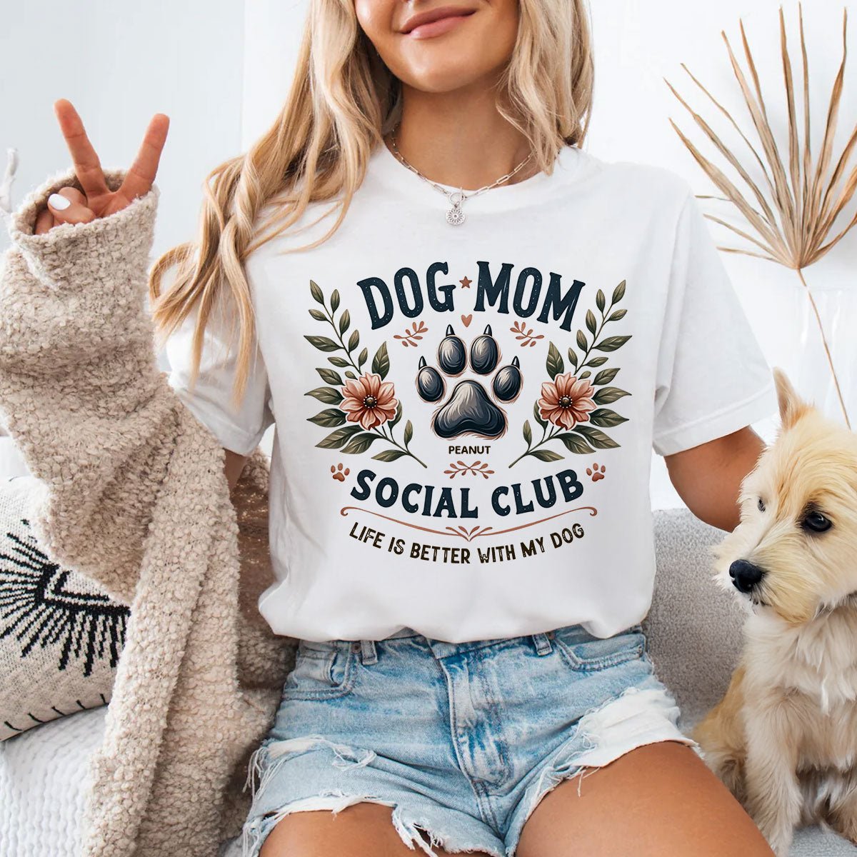 Dog Mom Social Club Personalized Shirt, Trendy Gift for Dog Moms