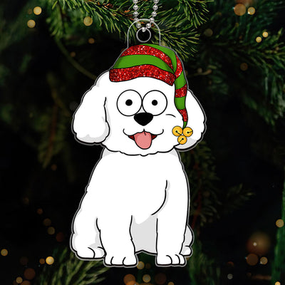 Funny Dogs Cartoon Sitting Christmas Personalized Acrylic Ornament
